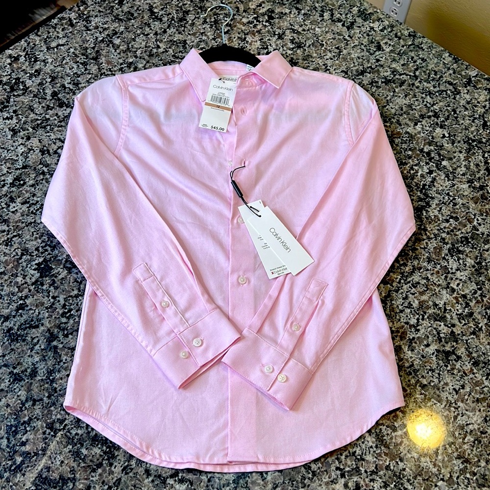 Boys Button Down • CALVIN KLEIN • Pink • Size 12